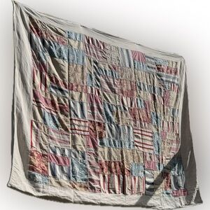 Eddie Bauer HOME DUVET LINEN COTTON VINTAGE Patchwork KING Comforter Cover 2508